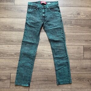 Levi's 510 Super Skinny Jeans Teal Acid Wash Boys Youth Size 16 28x28